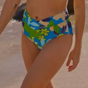 NWT Aerie Crossover Tropical Floral Full Coverage Bikini Bottoms